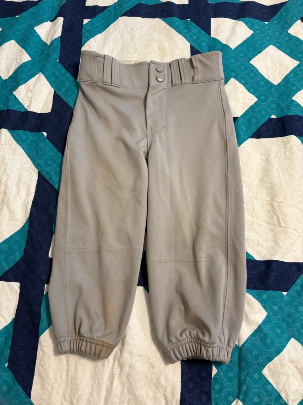 2 Pair Youth Medium Gray & White Baseball Pants